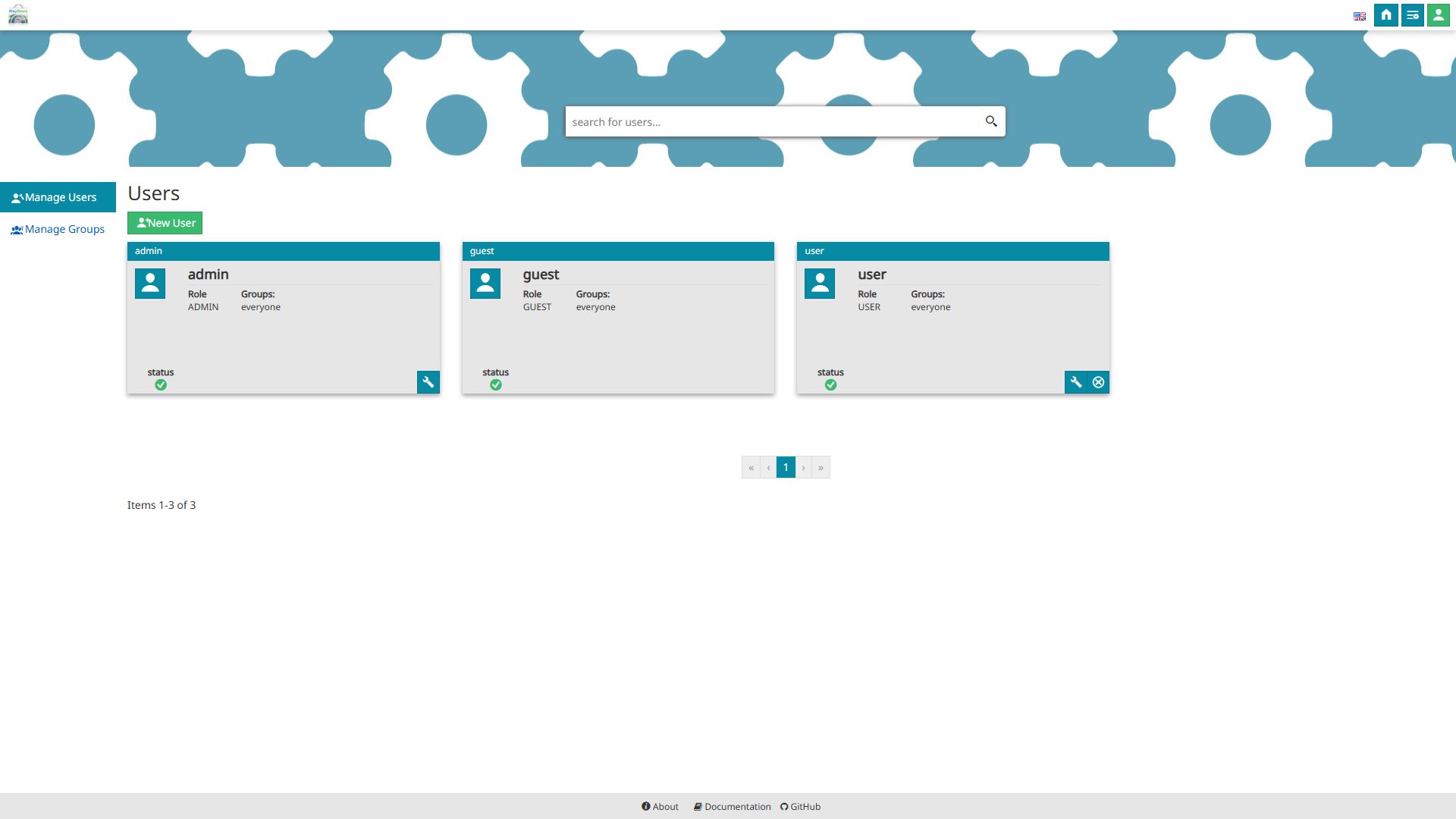 Manager accounts page